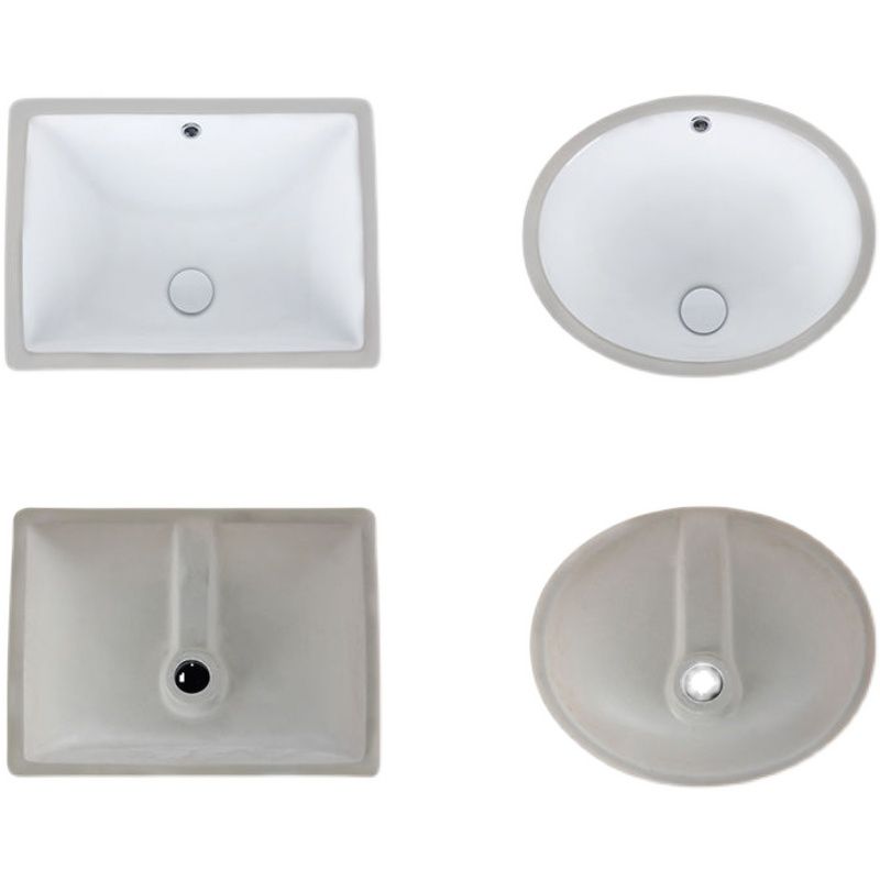Modern Unterbauwaschbecken Oval Porzellan mit Pop-Up Abfluss