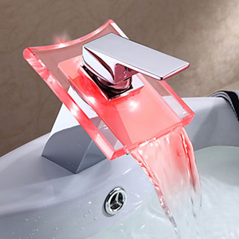 Brehn | 1-Hebel Waschtischarmatur 1-Loch Kupfer Waschbeckenarmatur mit LED-Beleuchtung