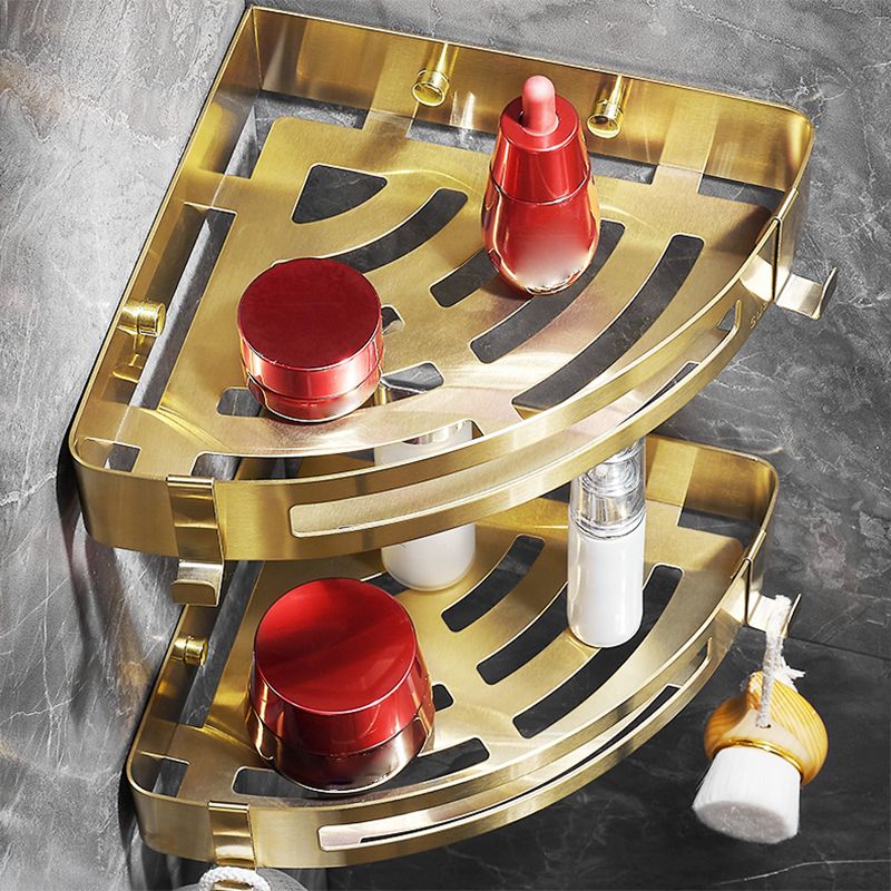 Brehn | Modern Gold/Silver 3-teiliges Badezimmer-Zubehörset, Bade-Regal