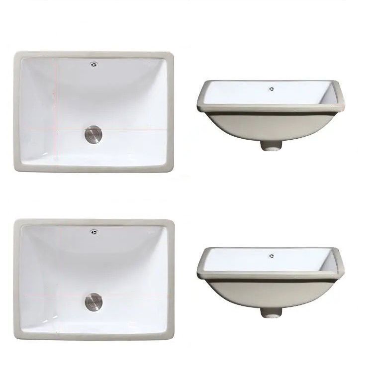 Modern Unterbauwaschbecken Oval Porzellan mit Pop-Up Abfluss