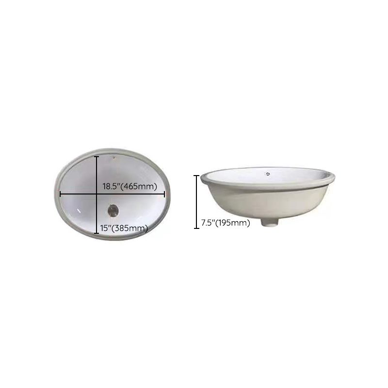 Modern Unterbauwaschbecken Oval Porzellan mit Pop-Up Abfluss