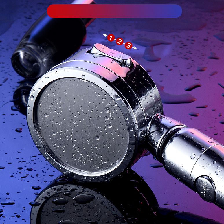 Zeitgenössischer Handheld-Duschkopf Rund 3 Einstellungs Sprühkopf in Silber
