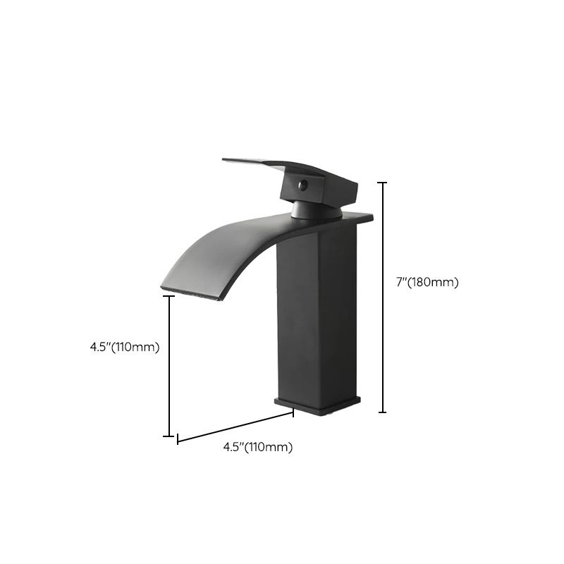 Brehn | Moderner Wasserfallauslauf Waschbeckenarmatur mit LED Messing Waschbeckenarmatur