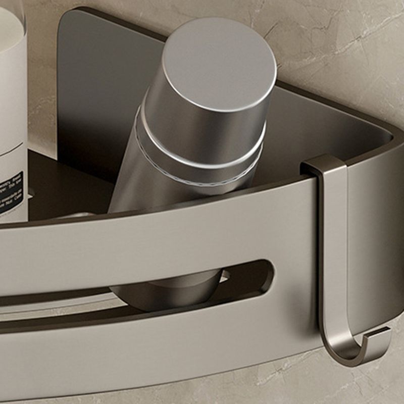 Zeitgenössisches Aluminium Badezimmer Zubehör Set Graue Badablage