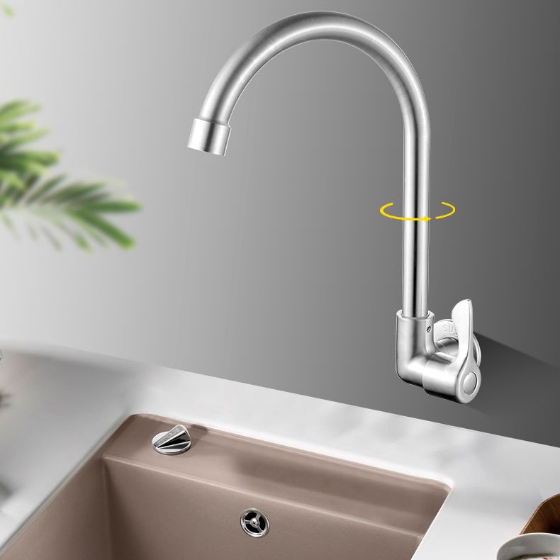 Moderner Brücken Wasserhahn 304 Edelstahl Knopfgriff Schwenkauslauf Wandmontierter Wasserhahn