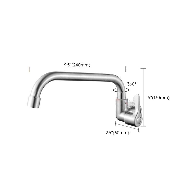 Moderner Brücken Wasserhahn 304 Edelstahl Knopfgriff Schwenkauslauf Wandmontierter Wasserhahn