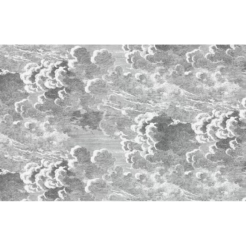 Brehn | Minimalistische Wolkenwandmalerei in Grau Wohnzimmer Wandverkleidung, Personalisierte Größe Verfügbar