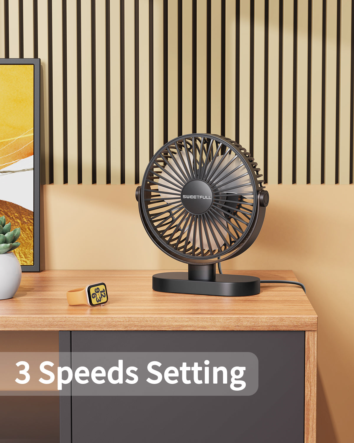 6,5 Zoll USB Kleiner Tischventilator für Zuhause Büro Auto Outdoor Reisen | Brehn