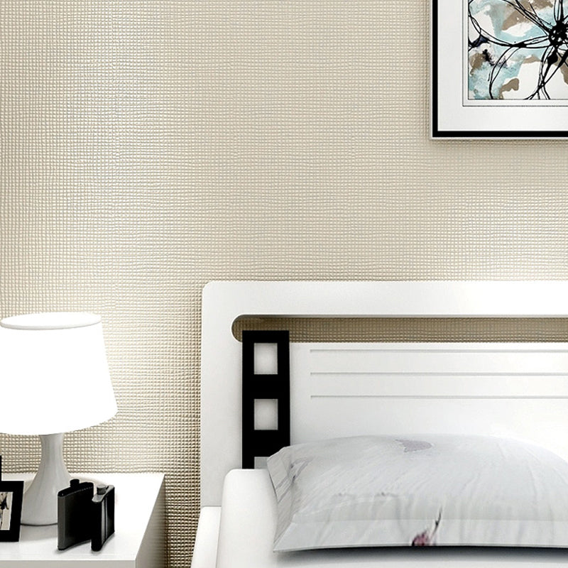 Brehn | Minimalistische Ruit Solide Wallpaper Roll Zachte Kleur Vlekbestendige Wandkunst voor Slaapkamer