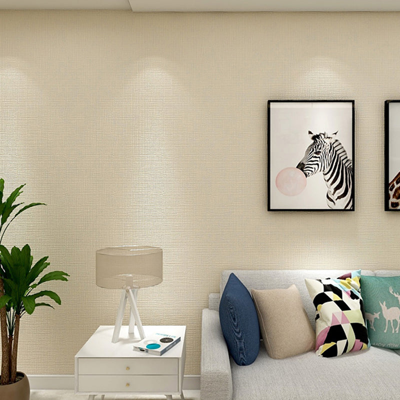 Brehn | Minimalistische Ruit Solide Wallpaper Roll Zachte Kleur Vlekbestendige Wandkunst voor Slaapkamer