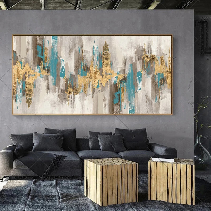 Moderne abstrakte graue beige goldene Wandkunst Fine-Art-Leinwanddrucke Bild für luxuriöse Wohnzimmer Schlafzimmer Kunst für zeitgenössische Innenräume | Brehn