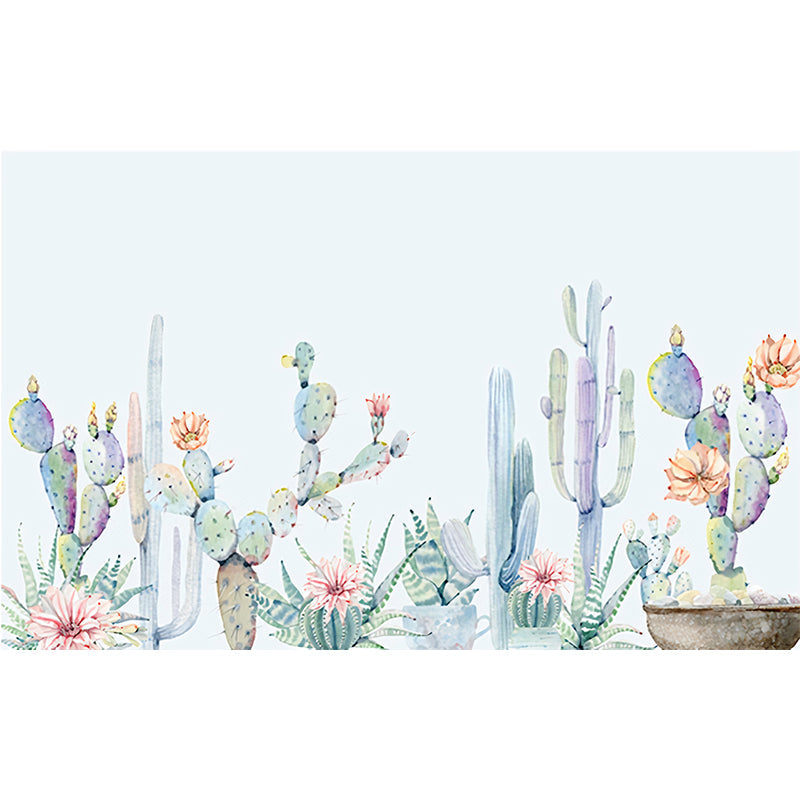 Brehn | Lichtgroene Cactus Muurverf Behang Vlekbestendig Tropix Woonkamer Wandbedekking