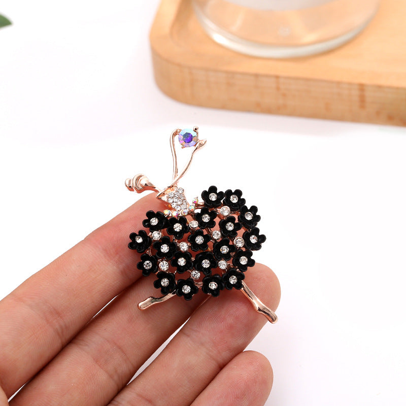 Ballett-inspirierte Blumenbrosche Brehn