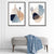 Set mit 2 Kunstdrucken im Aquarell-Stil mit blauen und beigen Formen