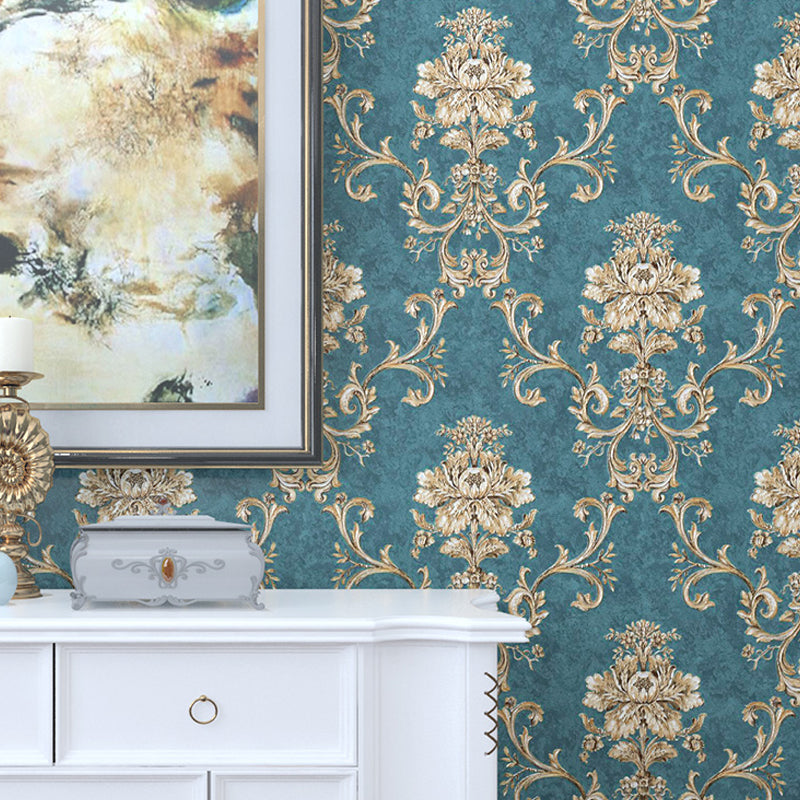 Brehn | Klasieke Damastbehang Donkere Kleur Vlekbestendige Wanddecoratie voor de Woonkamer