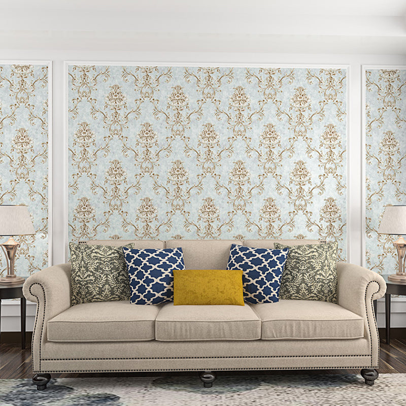 Brehn | Klasieke Damastbehang Donkere Kleur Vlekbestendige Wanddecoratie voor de Woonkamer