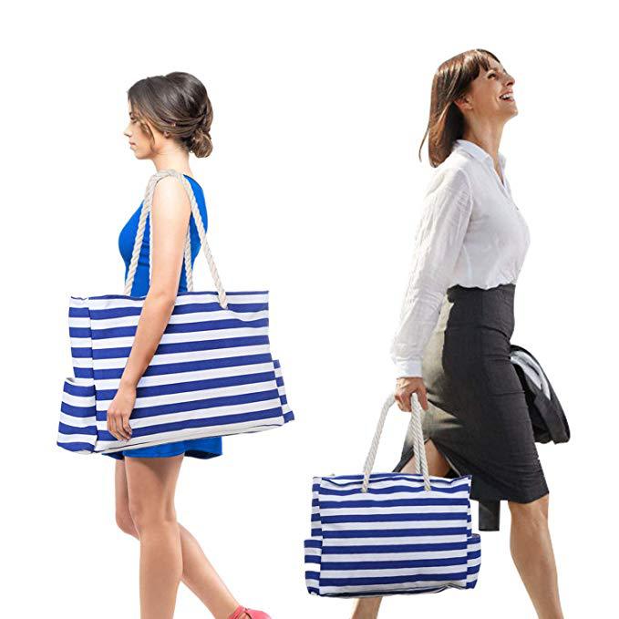 Strapazierfähige Strandtasche mit Extra Großem Stauraum und Praktischen Seitentaschen Brehn