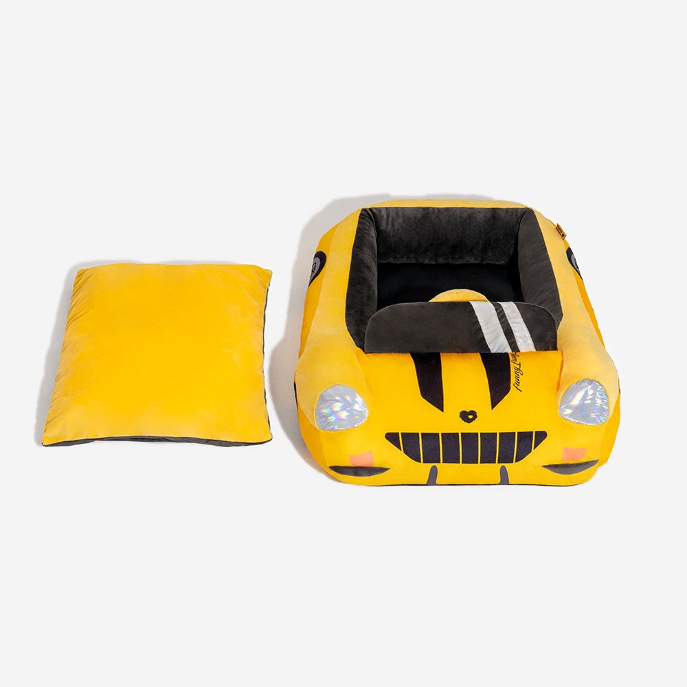 Brehn | FurElegance Klassisches Umwandelbares Rennauto-Bett | Luxuriöses Bolster-Hundebett für stilvollen Komfort und Unterstützung