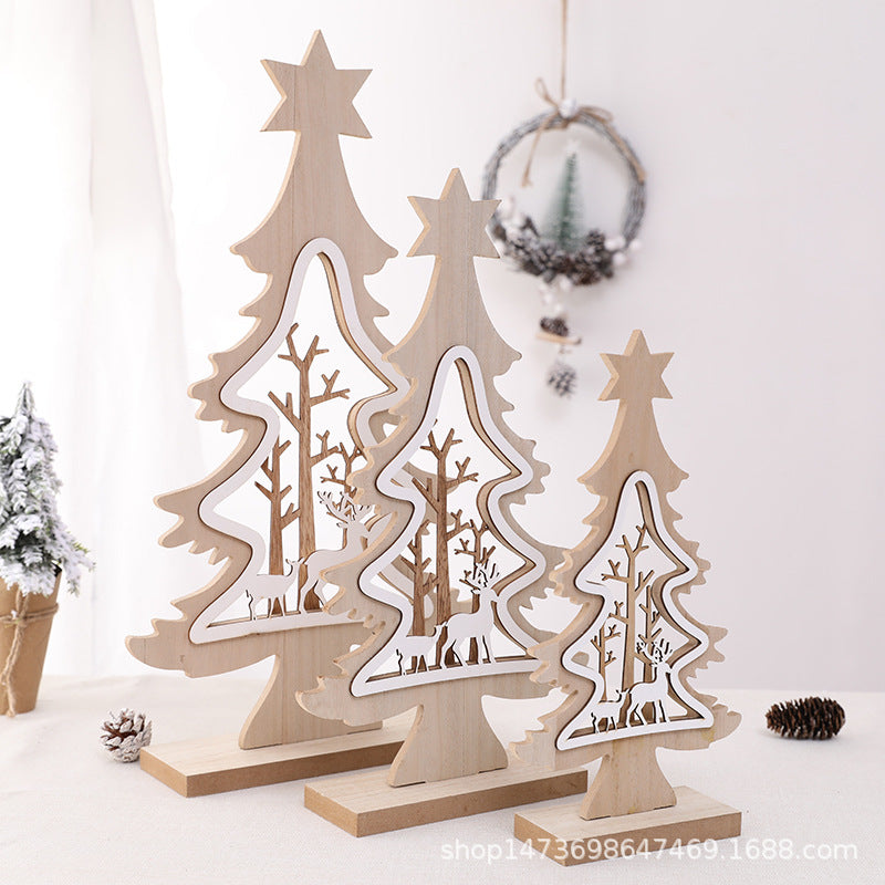 Dekorative Holz-Weihnachtsbaumdekoration