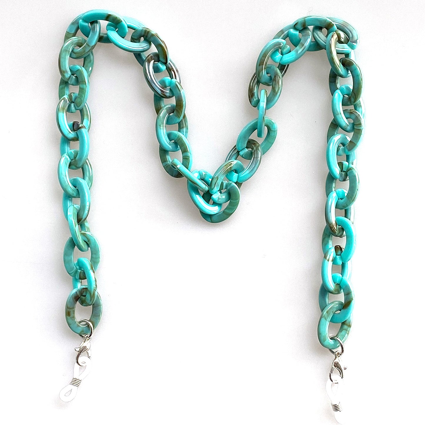 Oversized Chunky Acryl Brillen Kette Brehn