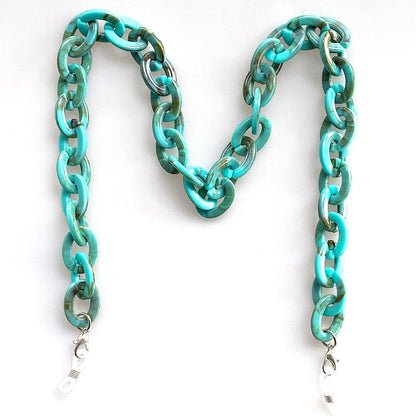 Oversized Chunky Acryl Brillen Kette Brehn