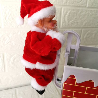 Dekorative Weihnachtsmann Figur mit Leiter