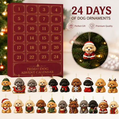 Weihnachts-Adventskalender aus Acryl mit Hunde-Motiven