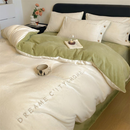 Hochwertiges Milchfaser-Fleece Bettwäsche-Set, extra warm