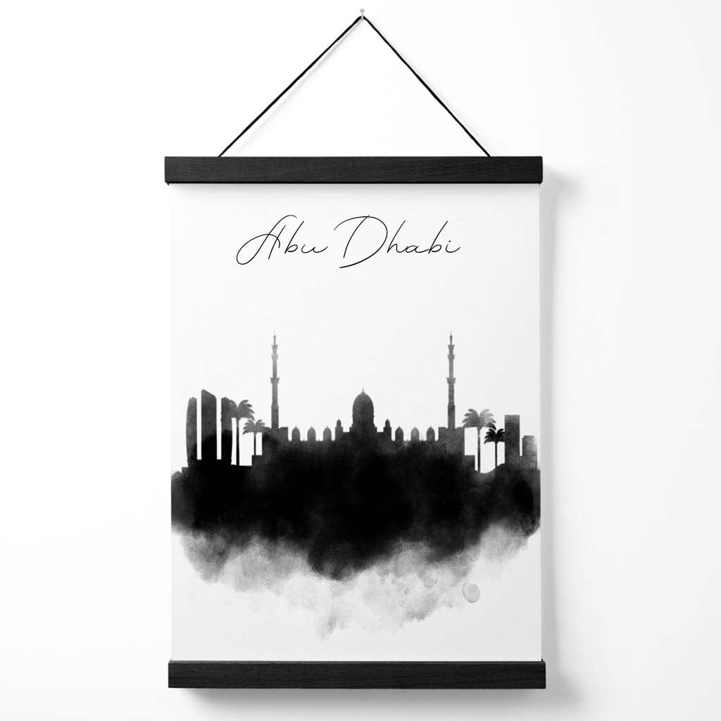 Abu Dhabi Aquarell-Skyline-Stadtposter mit Aufhänger