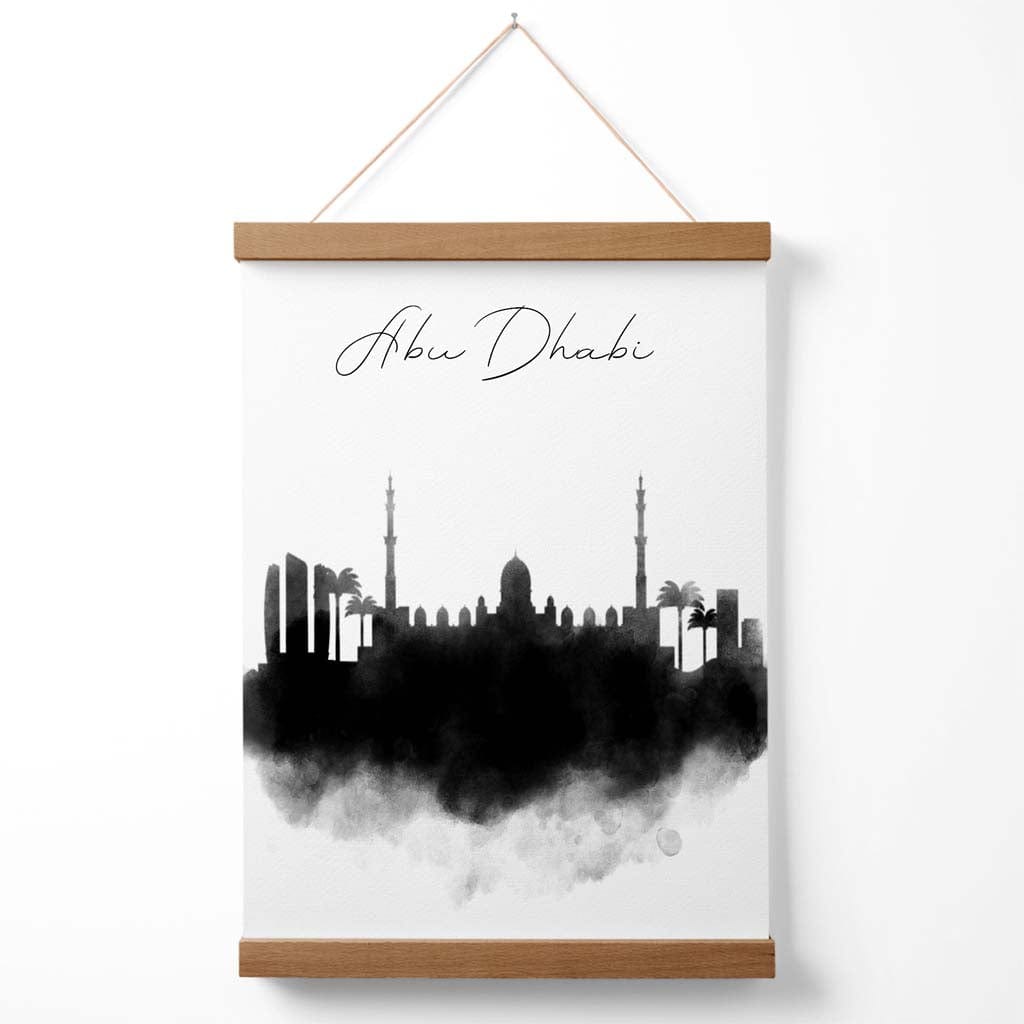 Abu Dhabi Aquarell-Skyline-Stadtposter mit Aufhänger