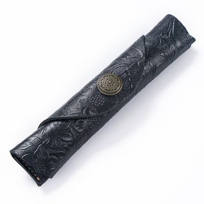 Handgefertigtes Leder Bleistiftrolle Etui