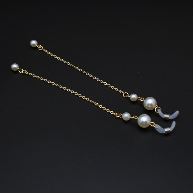 Elegante Lange Perlenkette Brillenhalter Brehn