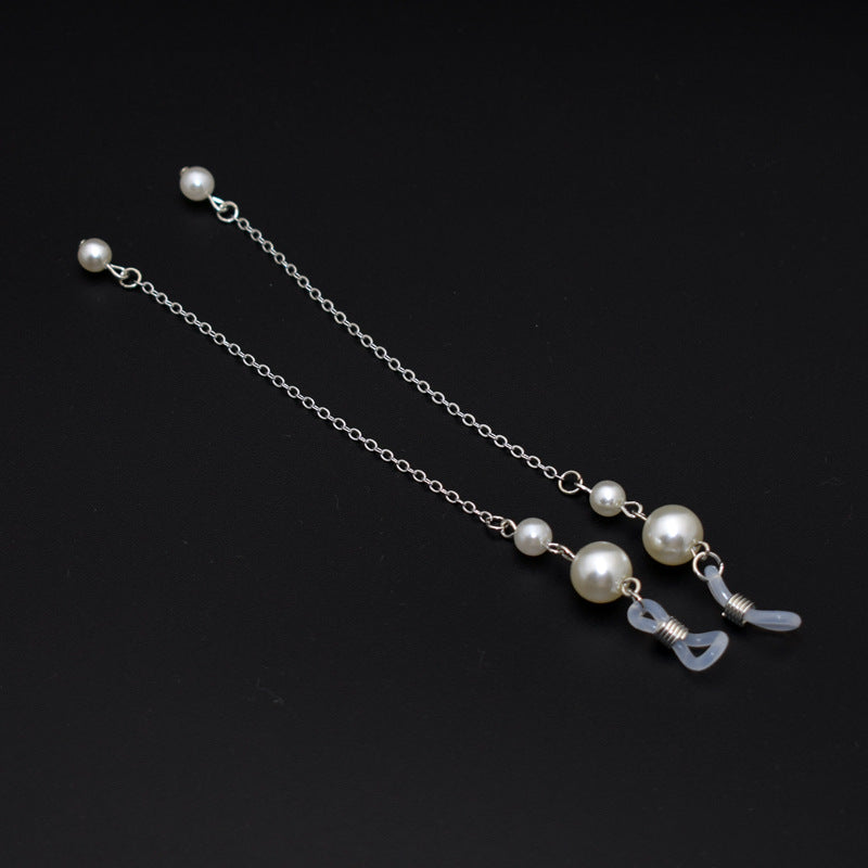 Elegante Lange Perlenkette Brillenhalter Brehn