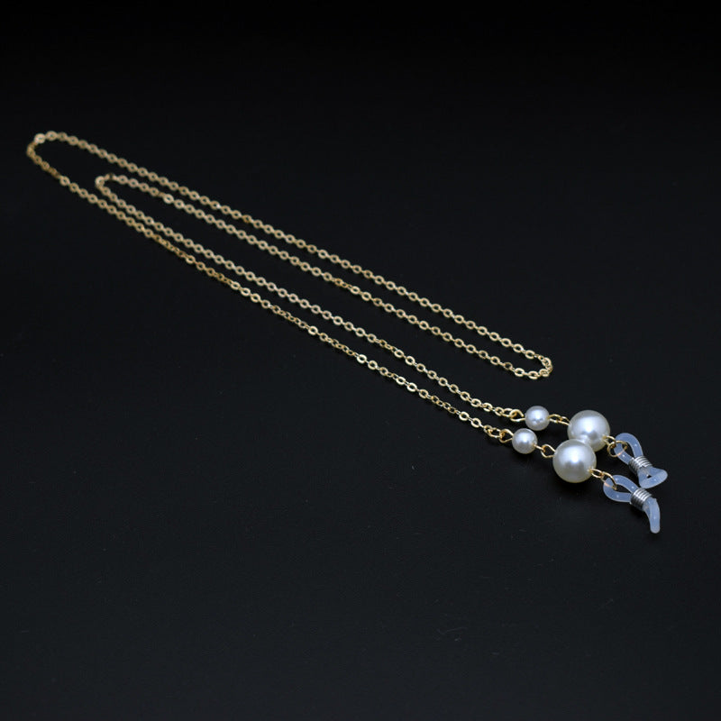 Elegante Lange Perlenkette Brillenhalter Brehn