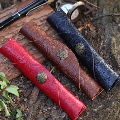 Handgefertigtes Leder Bleistiftrolle Etui