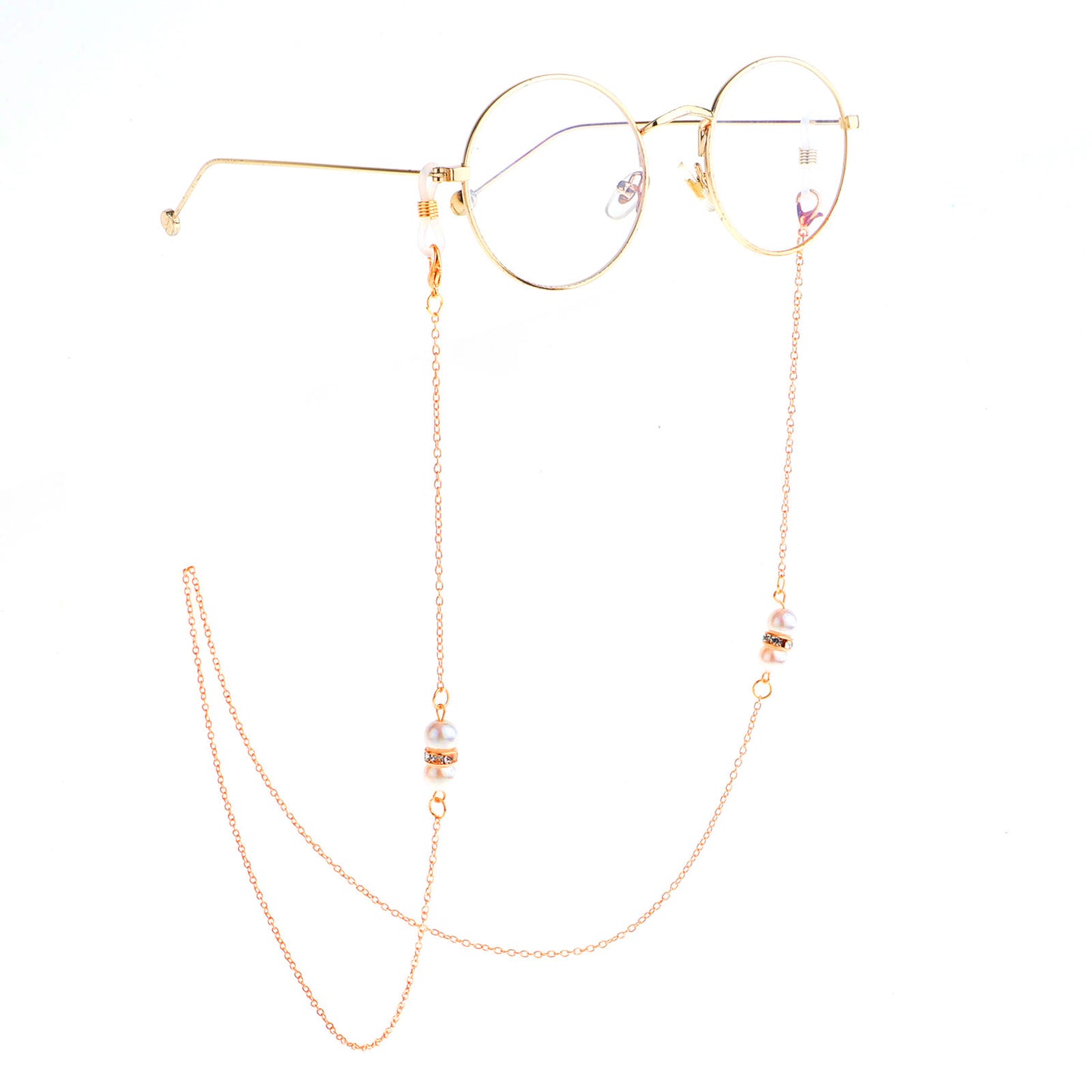 Elegante, mit Perlen veredelte Brillen-Kette Brehn