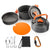 leichtgewichtiges antihaft Camping Kochgeschirr Set mit faltbarem Wasserkocher, Topf, Pfanne, Edelstahlutensilien, Silikonuntersetzer und Tragetasche Brehn