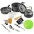 ultraleichte antihaft-anodisierte Aluminium-Campinggeschirrset mit Wasserkocher faltbarem Besteck und tragbarem Ofen Brehn