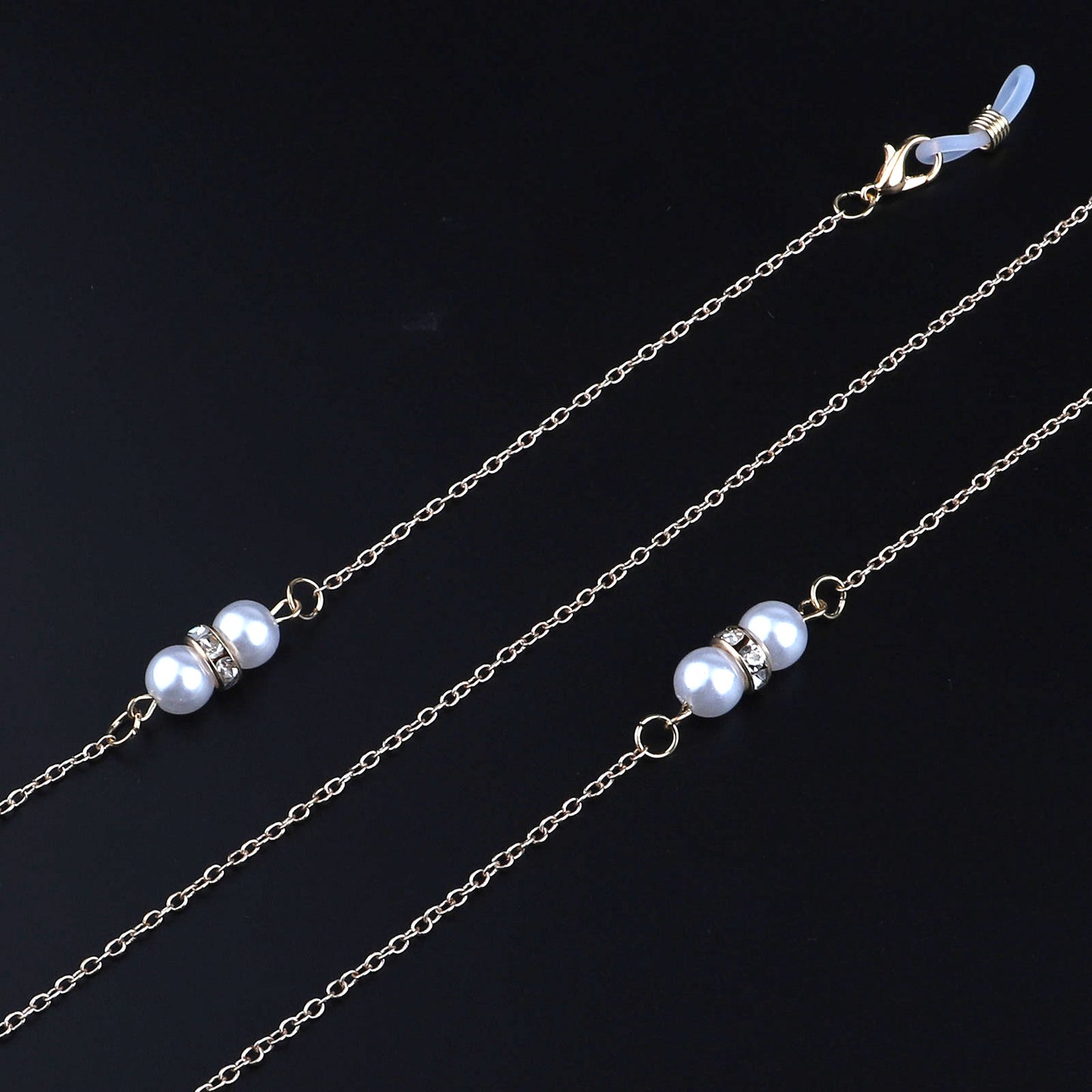 Elegante, mit Perlen veredelte Brillen-Kette Brehn