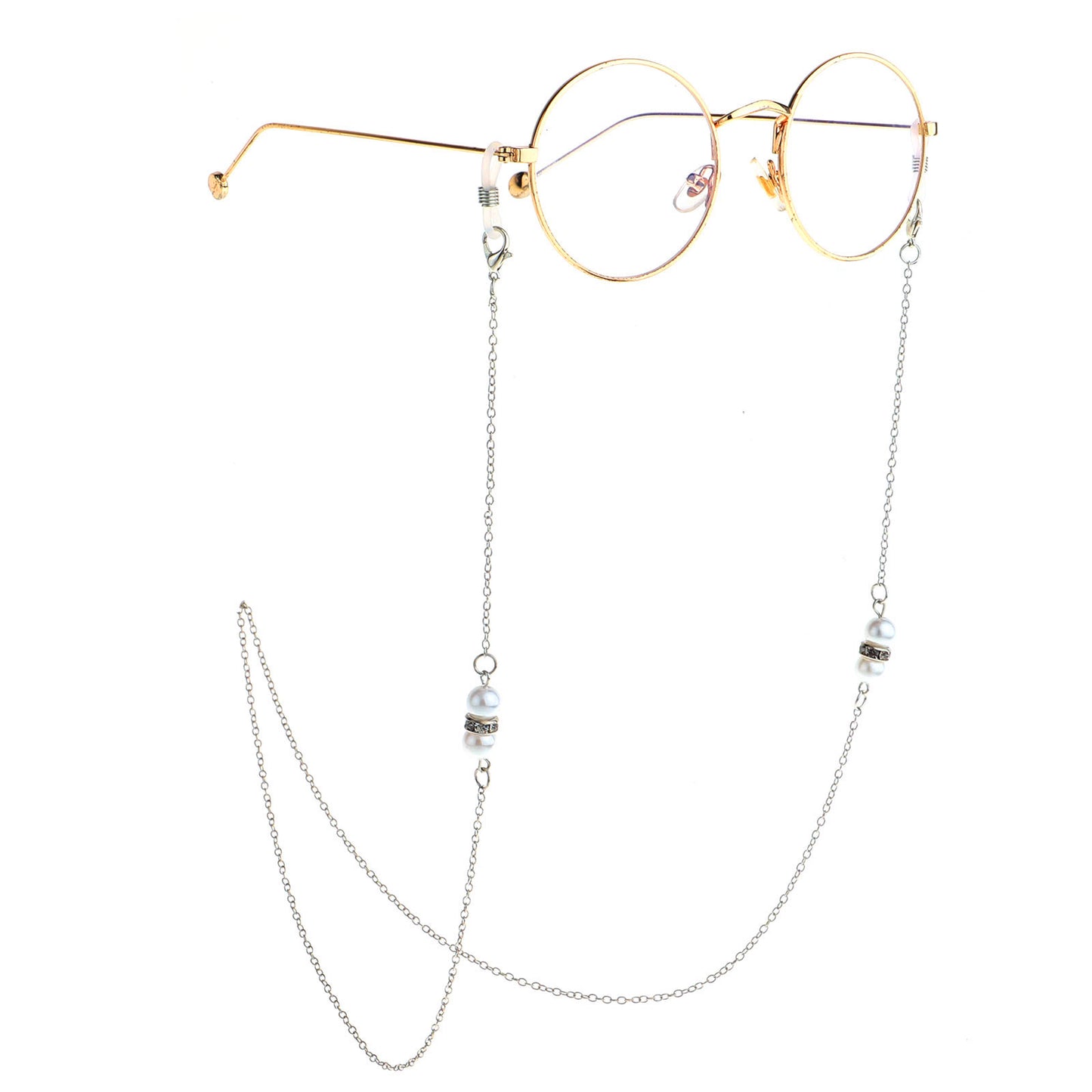 Elegante, mit Perlen veredelte Brillen-Kette Brehn