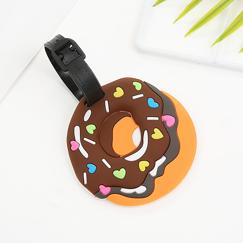 Silikon Neuheit Donut Gepäckanhänger mit verstellbarem Schnallenriemen und geprägt Sprinkledesign Brehn