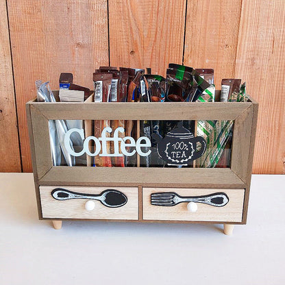 Rustikale Kaffee- und Tee-Speicher-Organizer