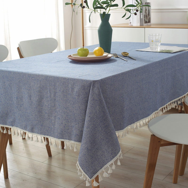 Elegante Baumwolltischdecke mit Quaste Trim