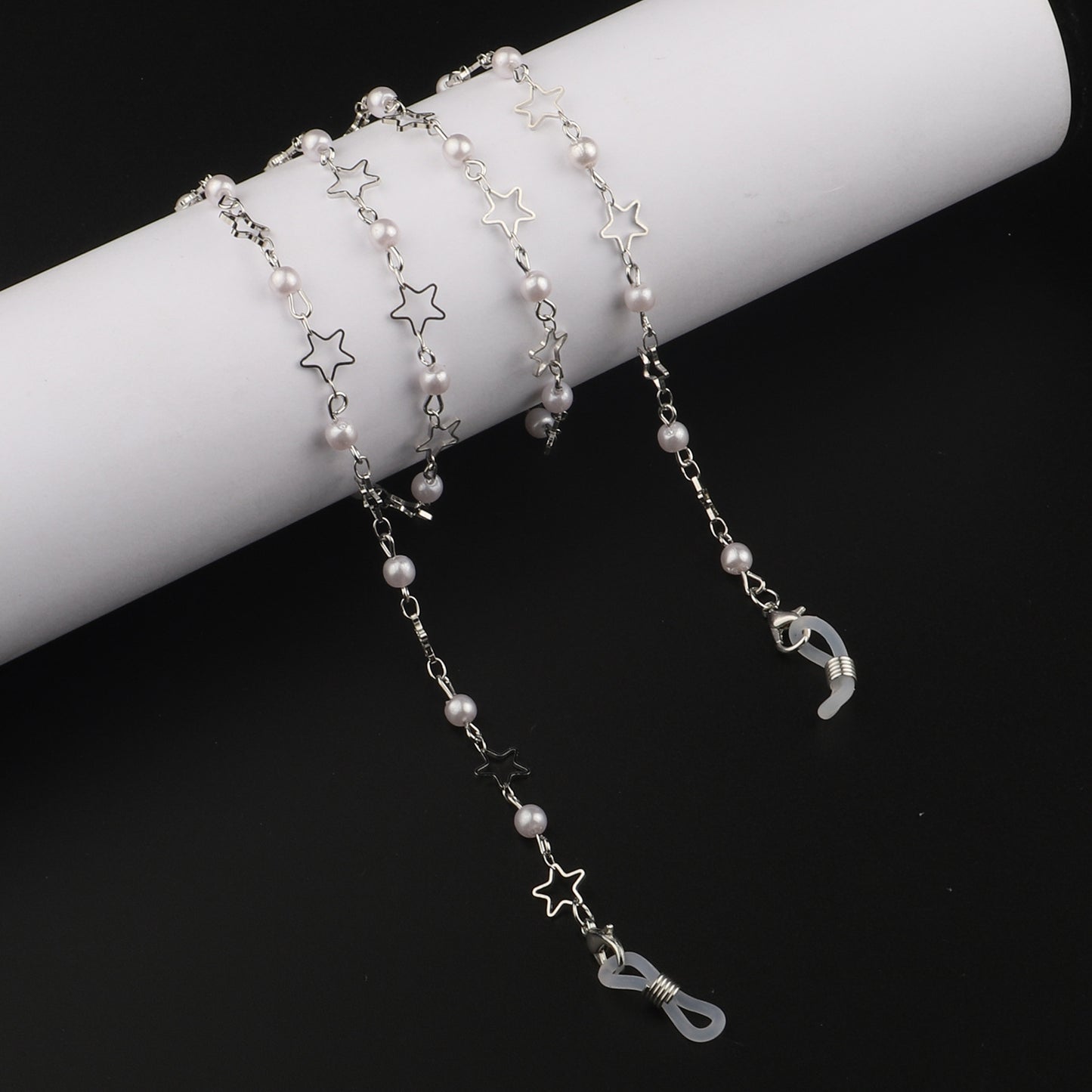 Perlen- und Metall-Brillenhalter-Kette Brehn