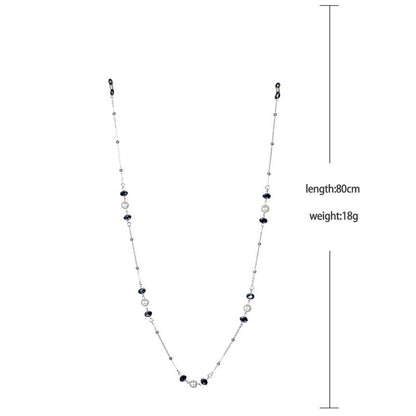 Elegante Perlen- und schwarze Schmuckbead-Brillen-Halskette Brehn