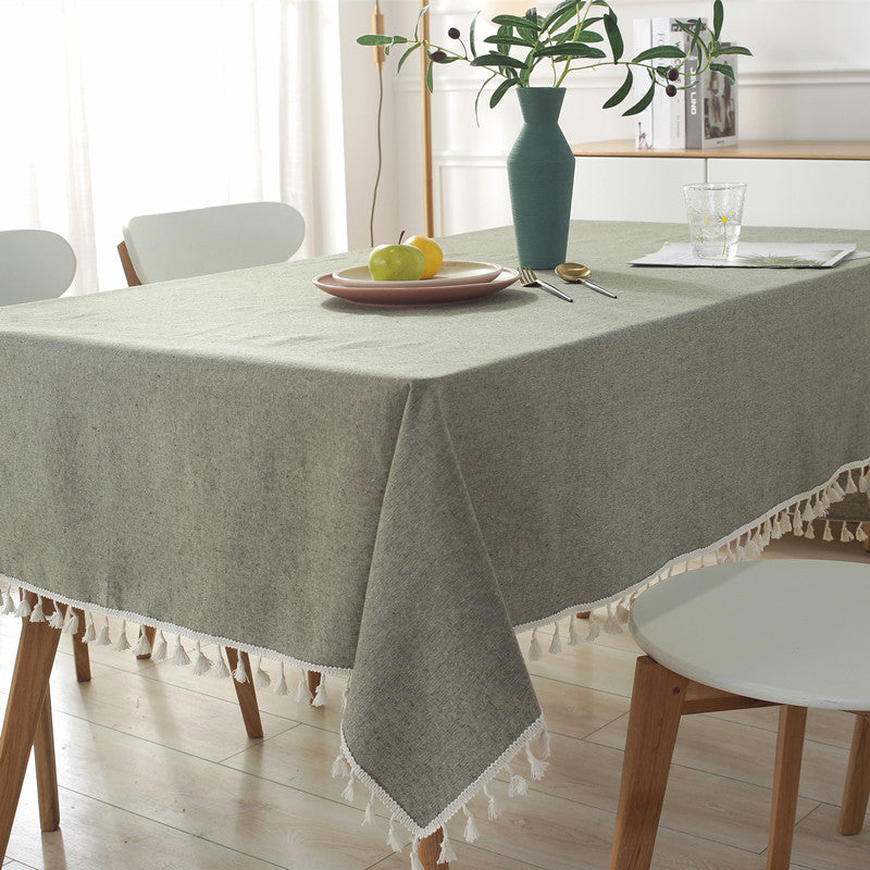 Elegante Baumwolltischdecke mit Quaste Trim