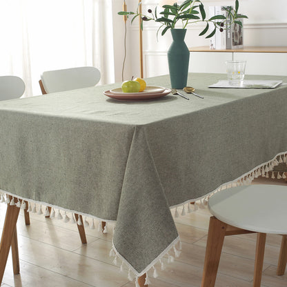 Elegante Baumwolltischdecke mit Quaste Trim