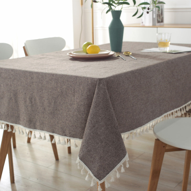 Elegante Baumwolltischdecke mit Quaste Trim
