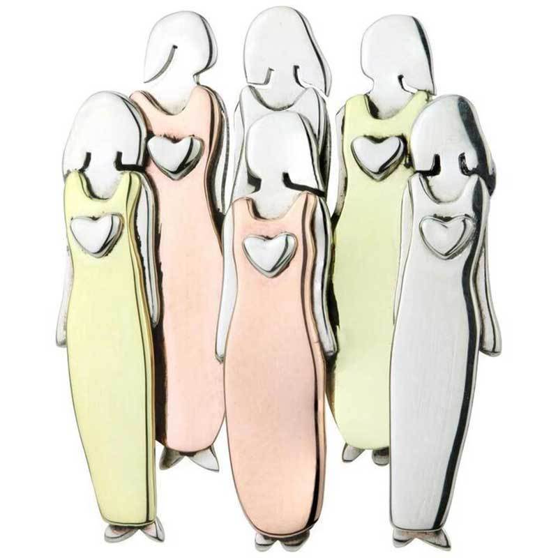 Charmantes Paar Figur Brosche Brehn