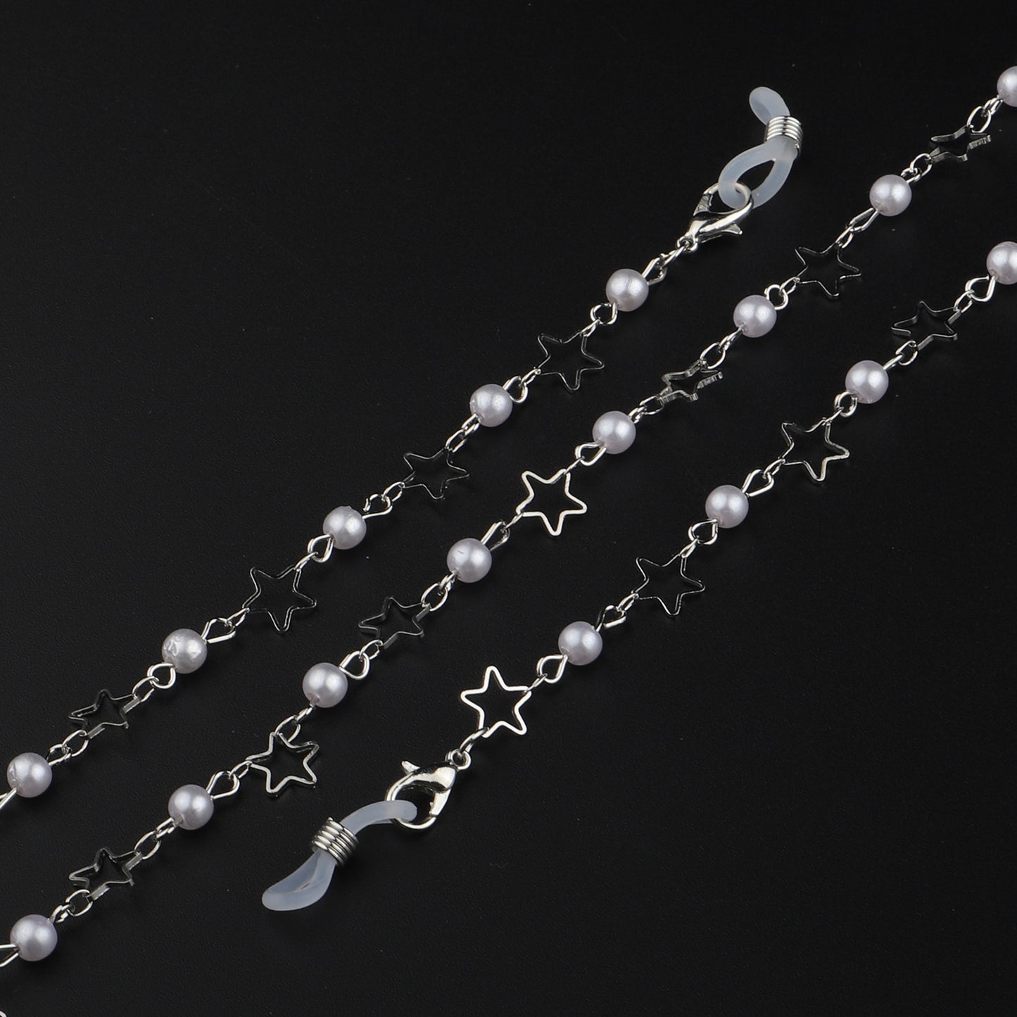 Perlen- und Metall-Brillenhalter-Kette Brehn